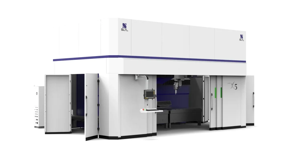 "3D laser cutting aerospace aluminium component with SLTL X5 machine"